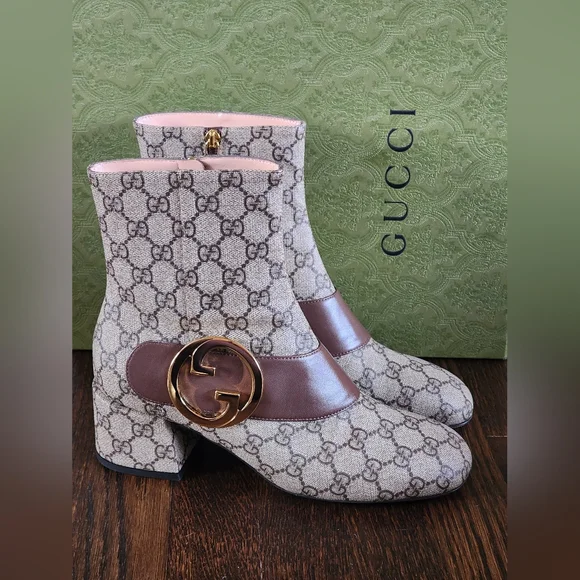 $1320 Brand New Authentic Gucci Women's BlondieBooties Canvas GG EU 35.5 US 5.5 - Picture 3 of 13